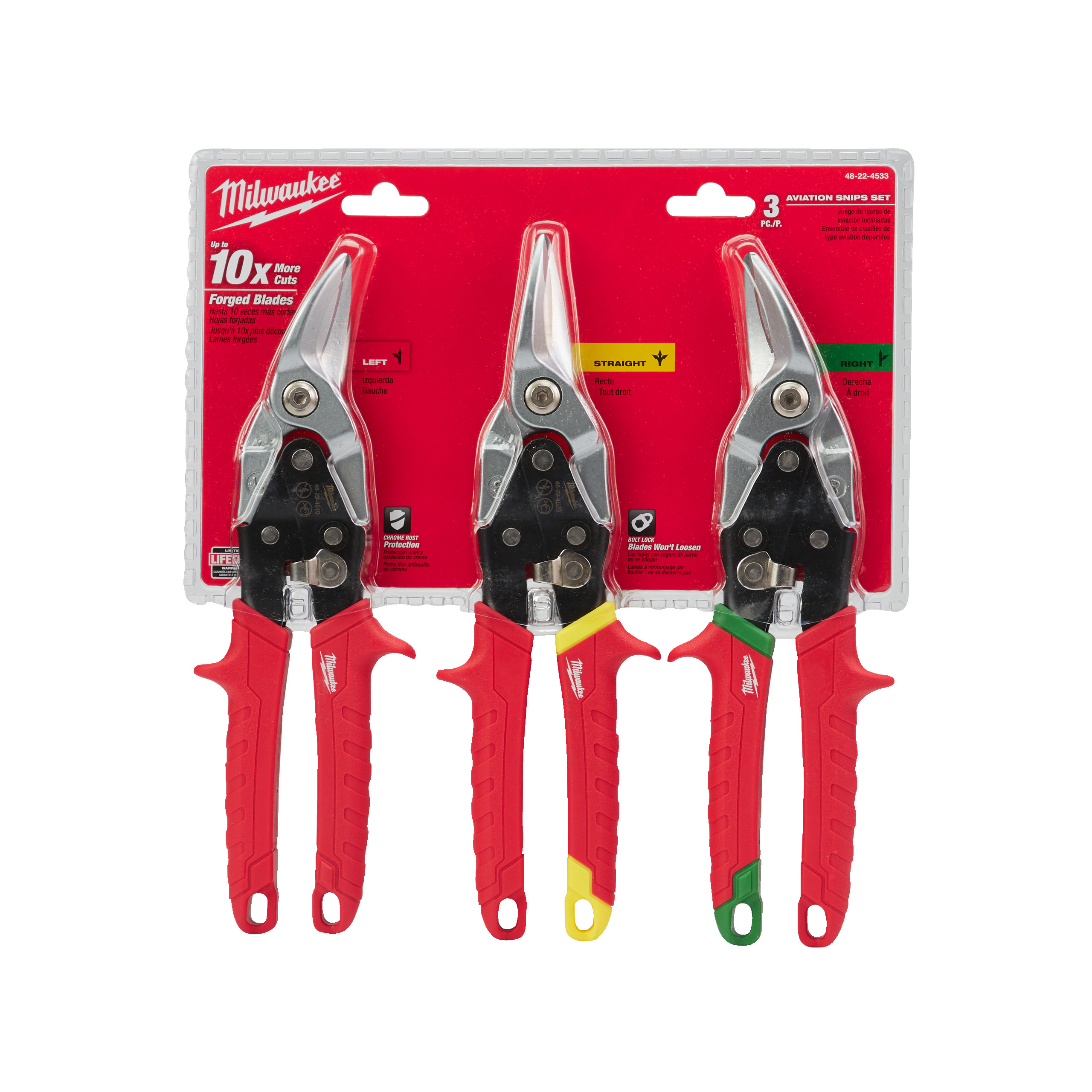 MILWAUKEE 3kpl peltisaksisarja - Peltisakset ja nakertajat - 48224533 - 2