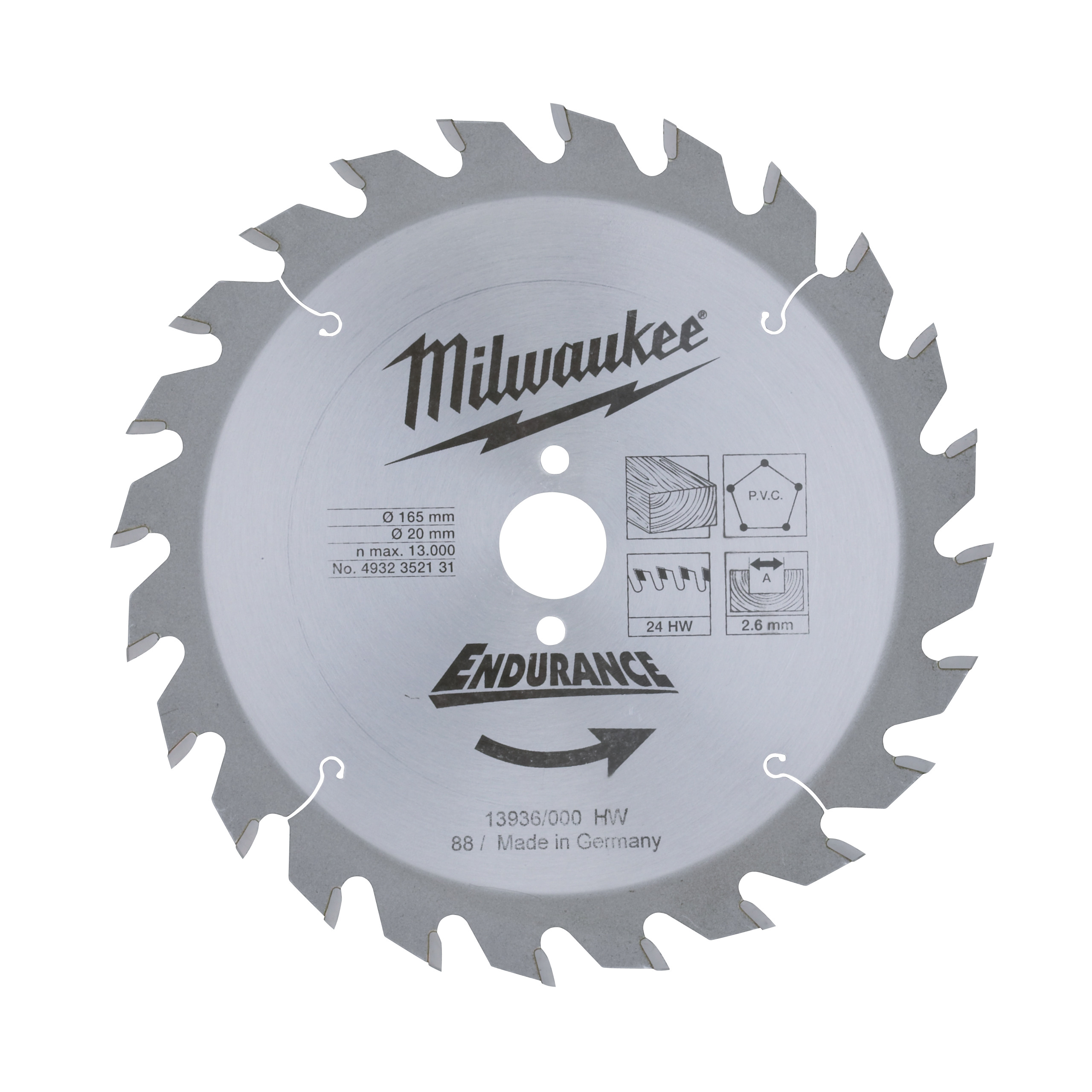 Circular saw blades for hand held circular saws WCSB 165 x 20 x 24 - 1 pc