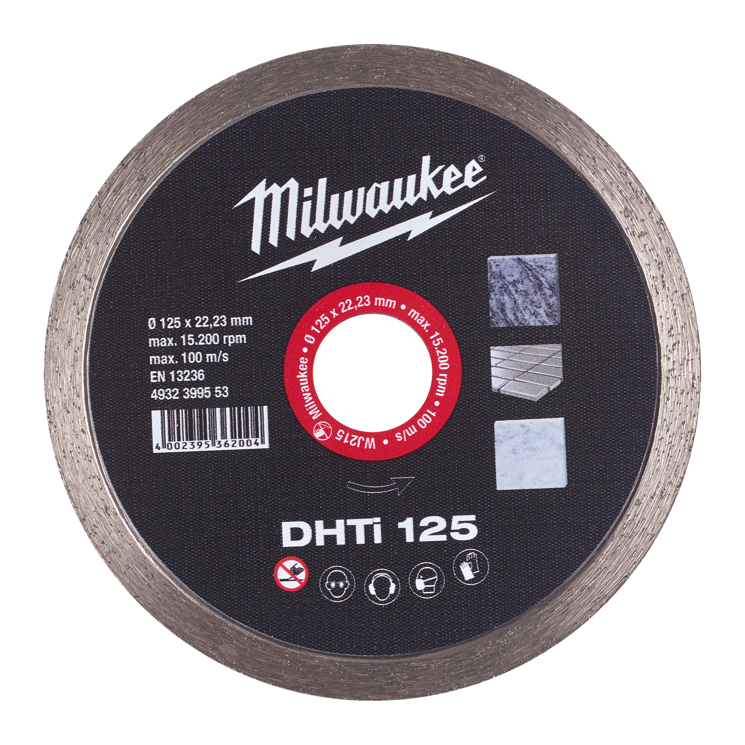 Tarcza diamentowa 125 mm do czystego cięcia gresu płytek kamienia Milwaukee DHTi 125