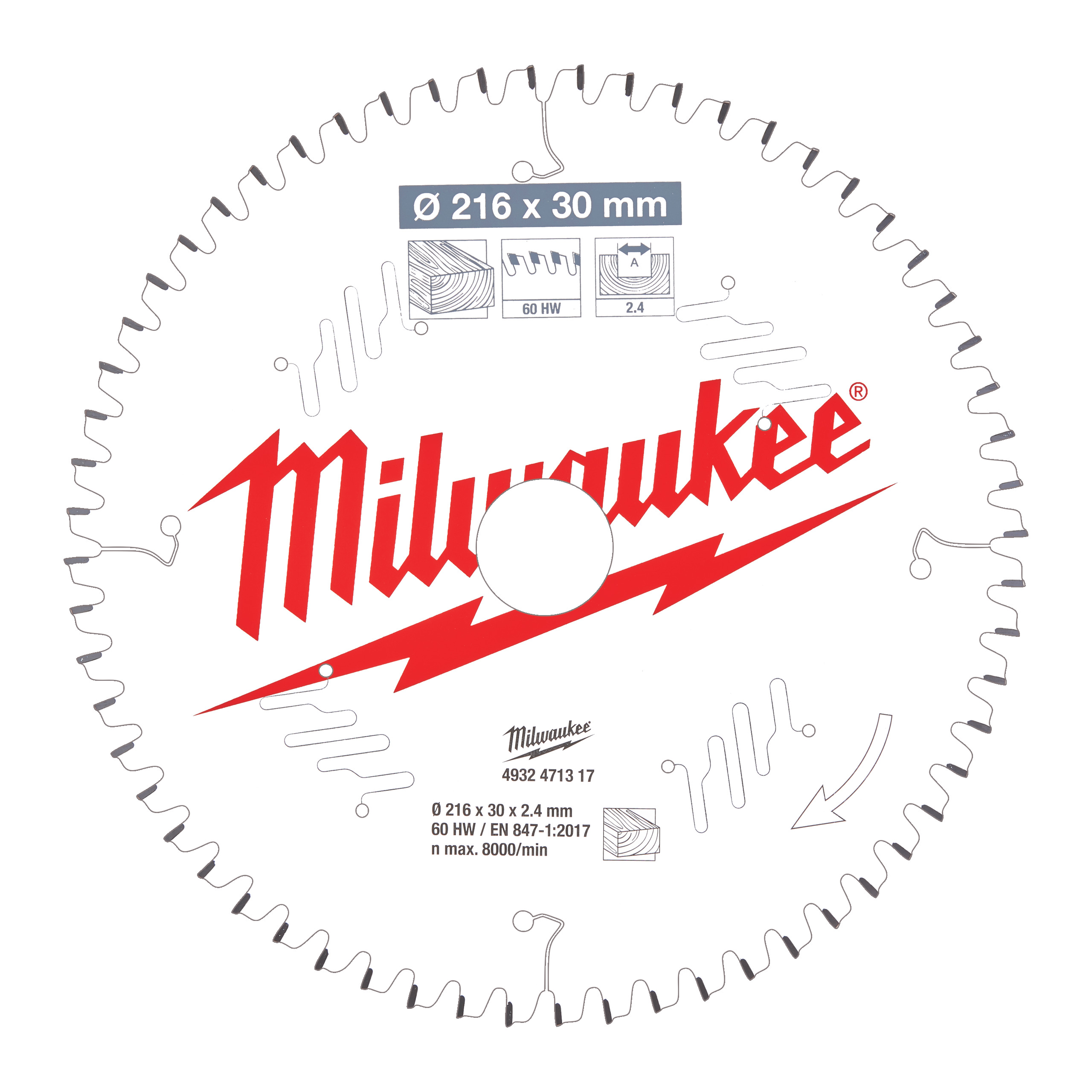 Circular saw blades for mitre saws CSB MS W 216 x 30 x 2,4 x 60ATB neg.