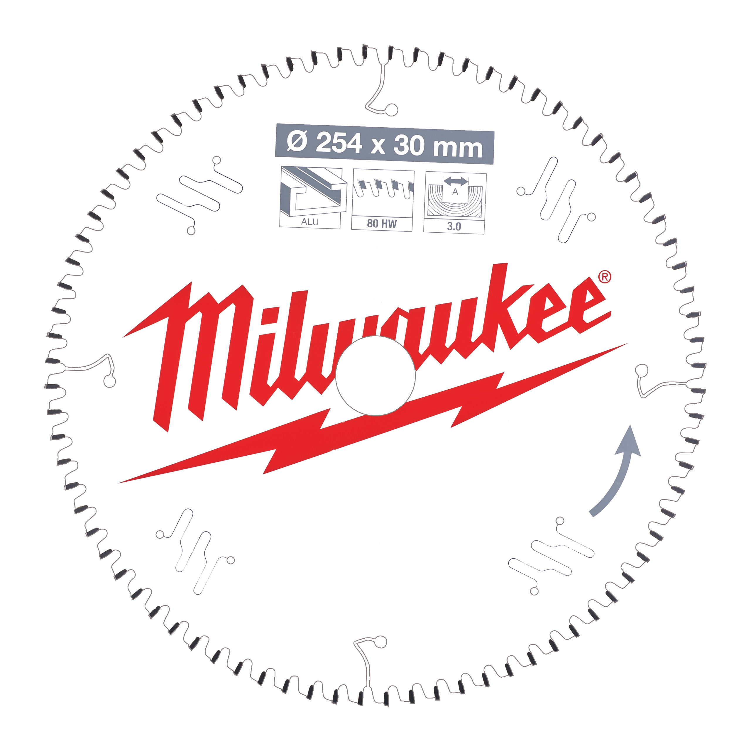 Circular saw blades for mitre saws CSB MS Alu254 x 30 x 3,0 x 80TF neg.
