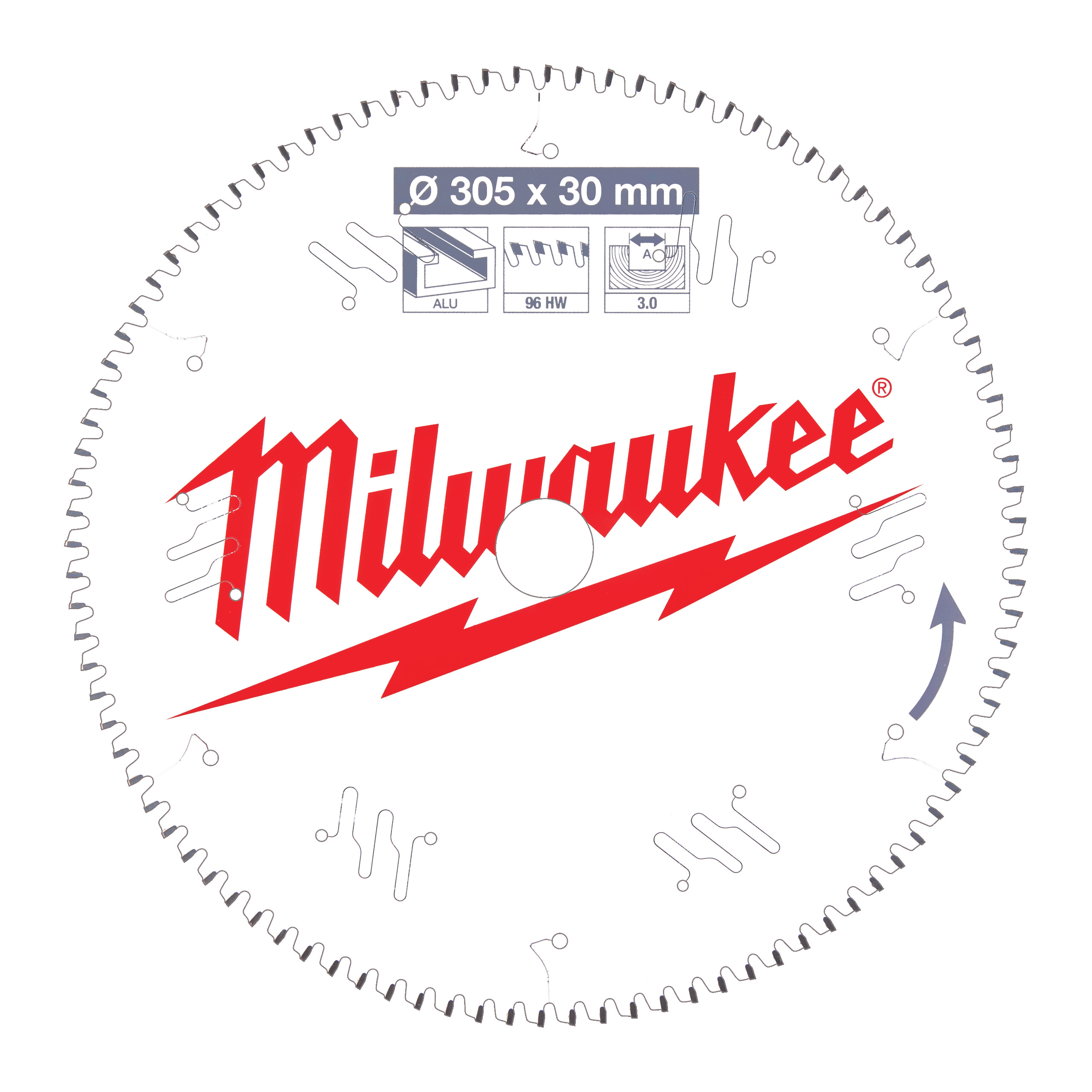 Circular saw blades for mitre saws CSB MS Alu305 x 30 x 3,0 x 96TF neg.