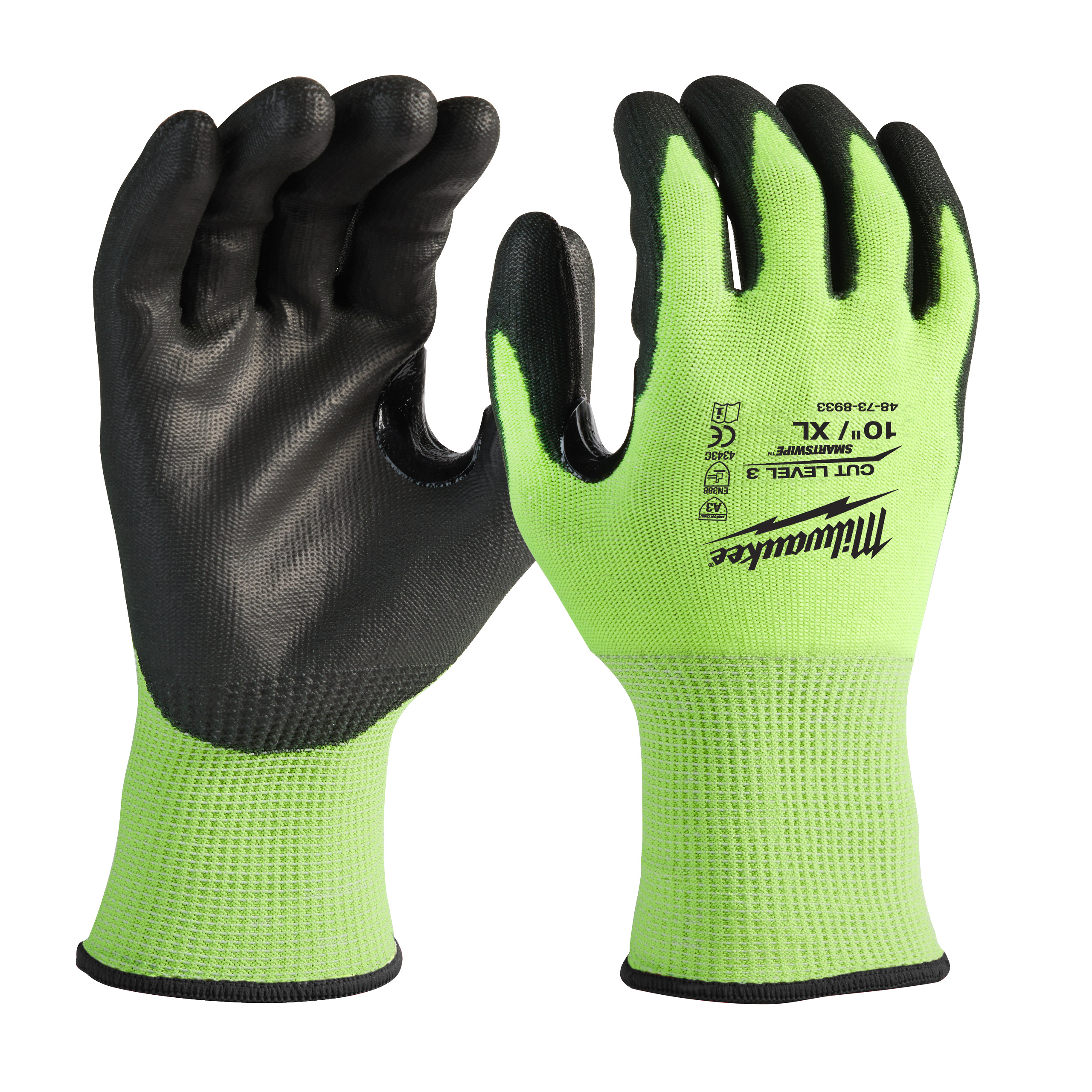 Hi-vis Cut C Gloves - Hi-Vis Cut C Gloves - 10/XL - 1pc