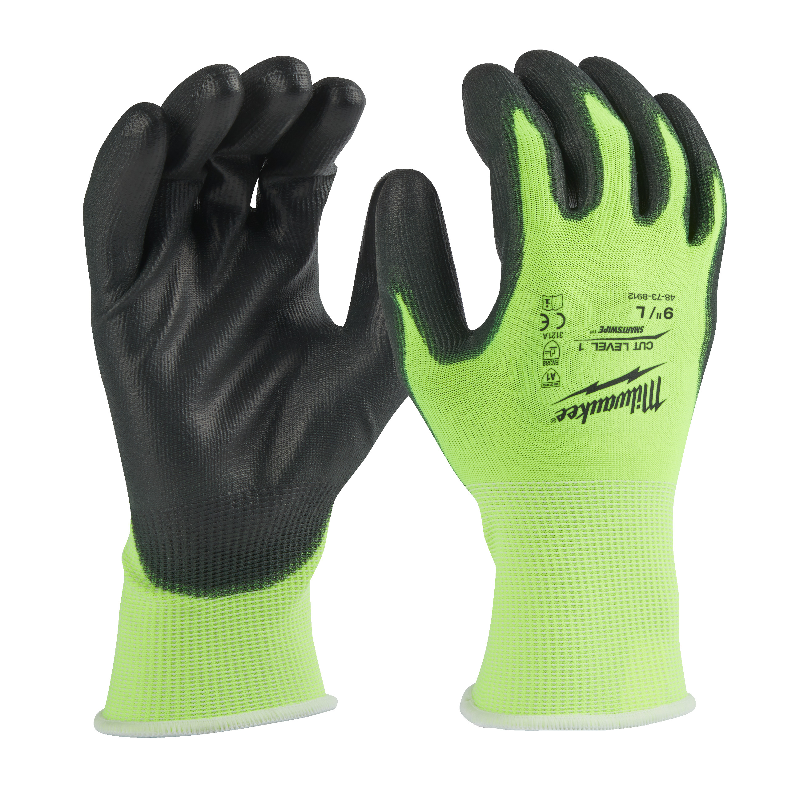 Hi-vis Cut A Gloves - Hi-Vis Cut A Gloves - 9/L - 1pc
