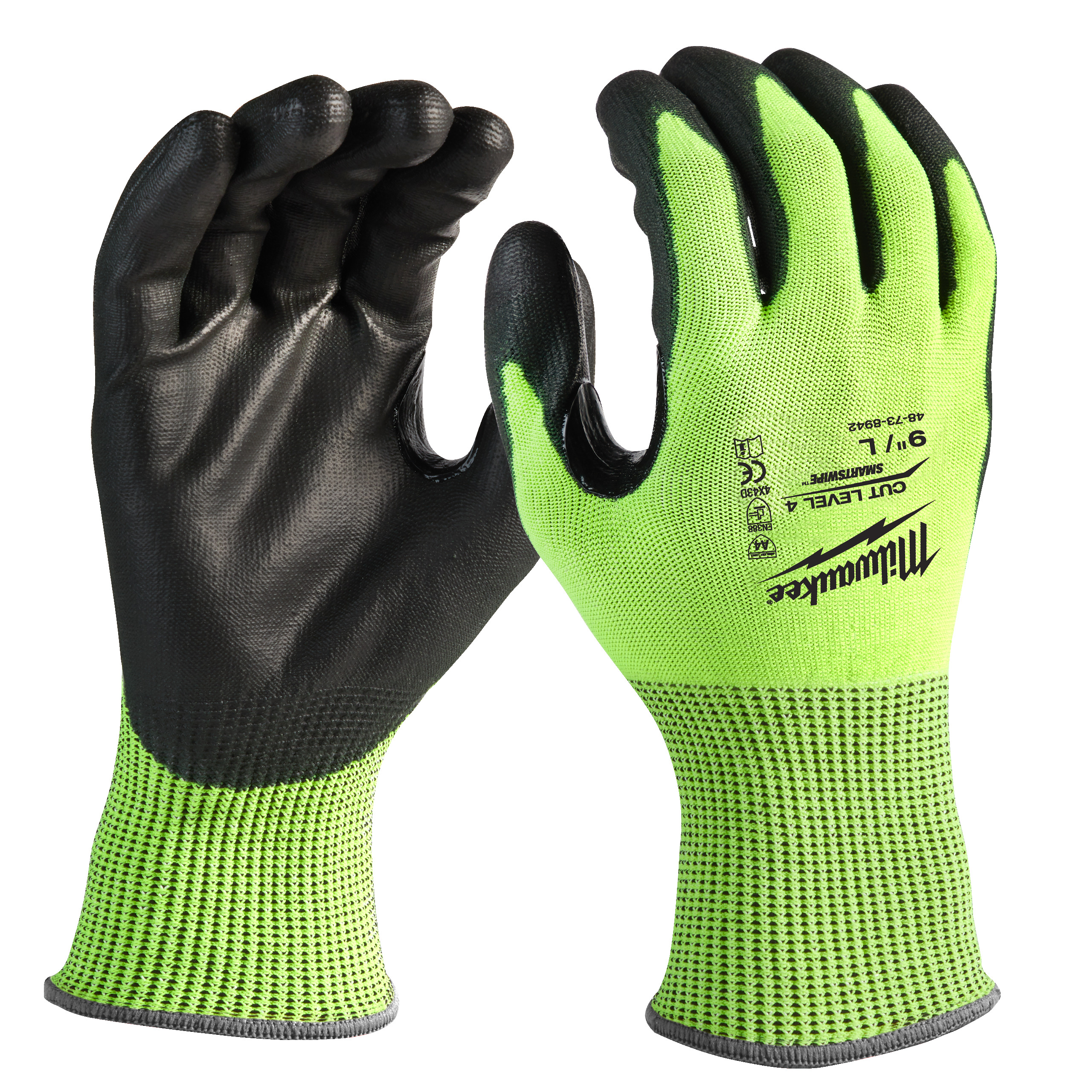Hi-Vis Cut D Gloves - Hi-Vis Cut D Gloves - 10/XL - 1pc