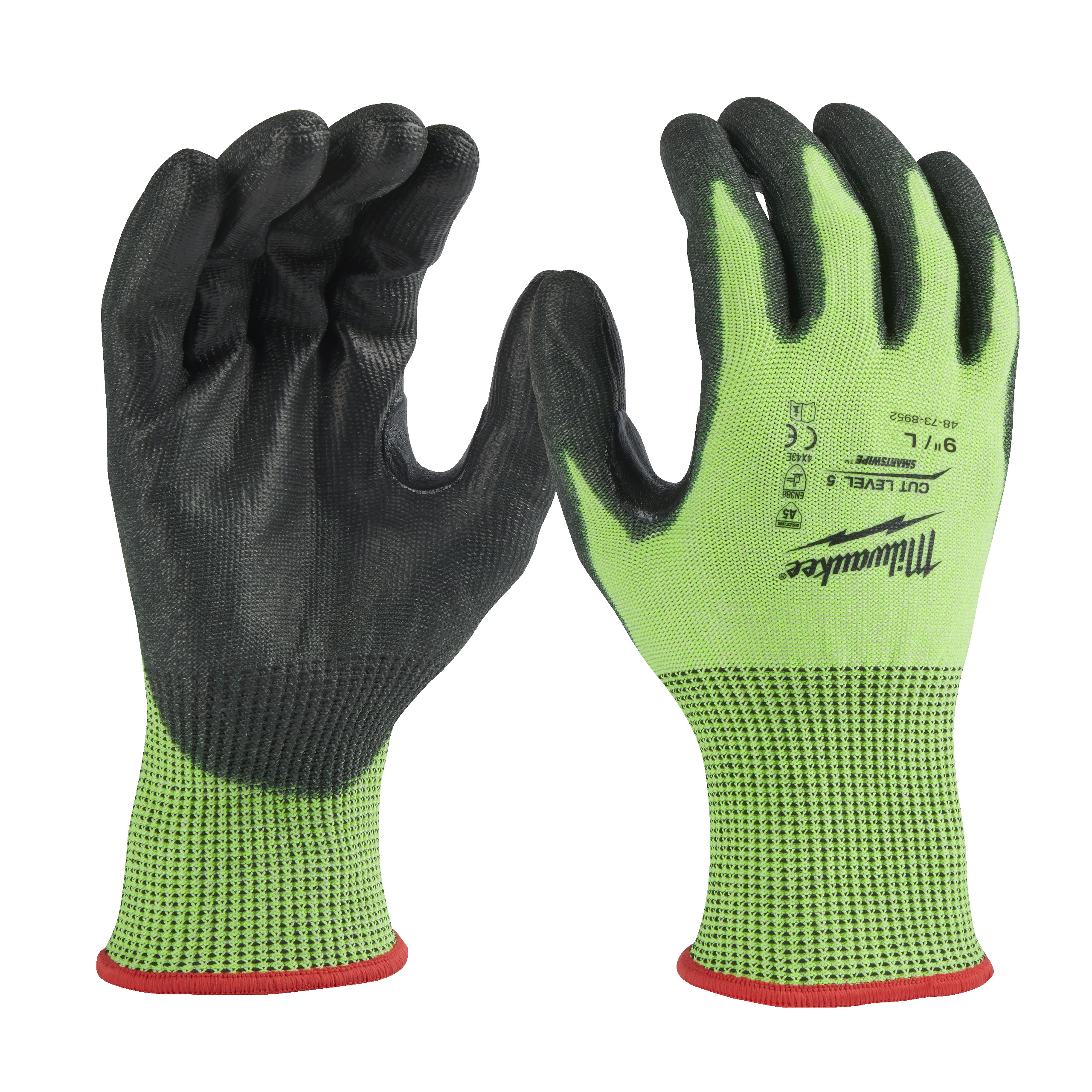 Hi-Vis Cut E Gloves - Hi-Vis Cut E Gloves -9/L -1pc