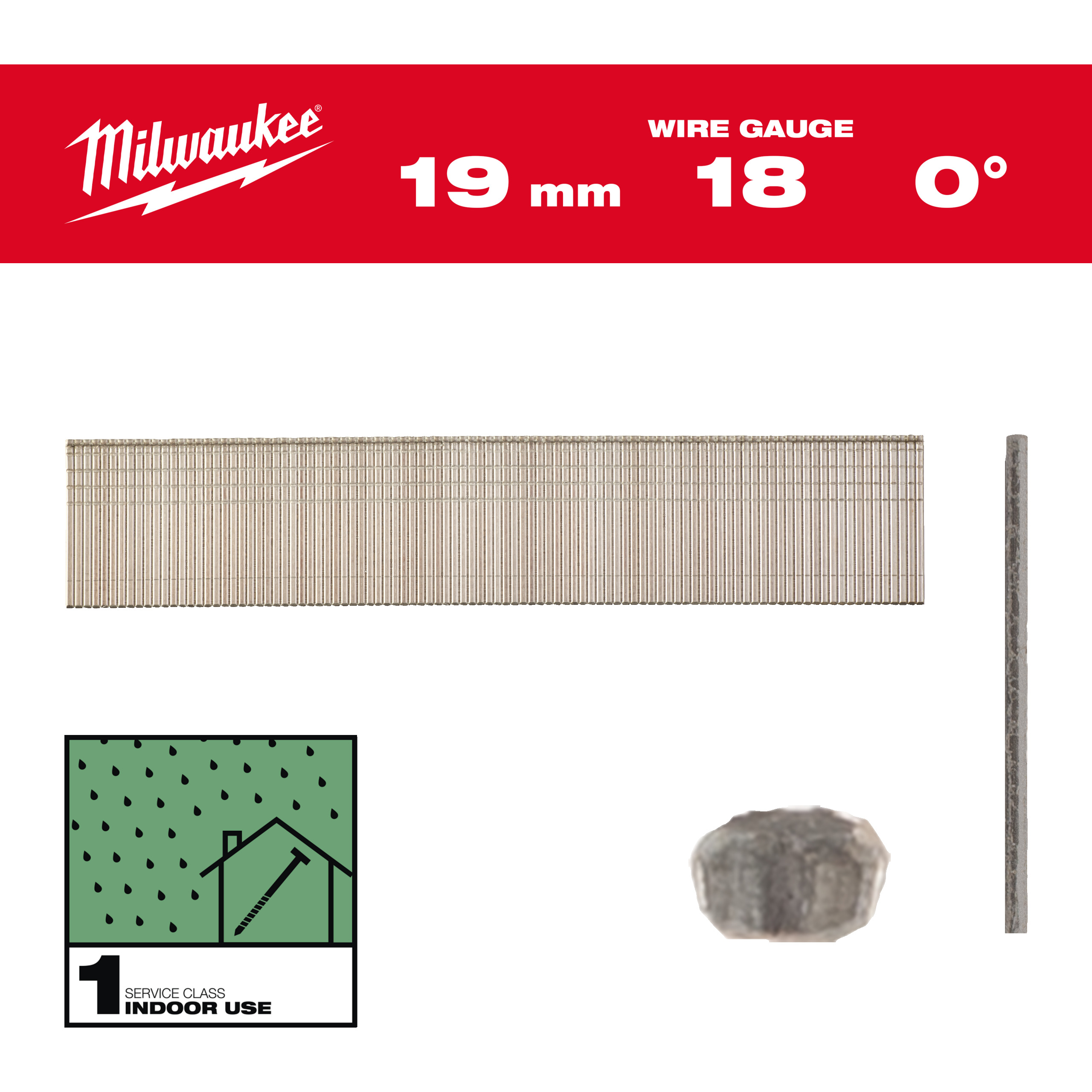 Brad nails, 18 gauge, thin finish head - 18G / 19 mm / RC / G / SC1 - 10.000 pc