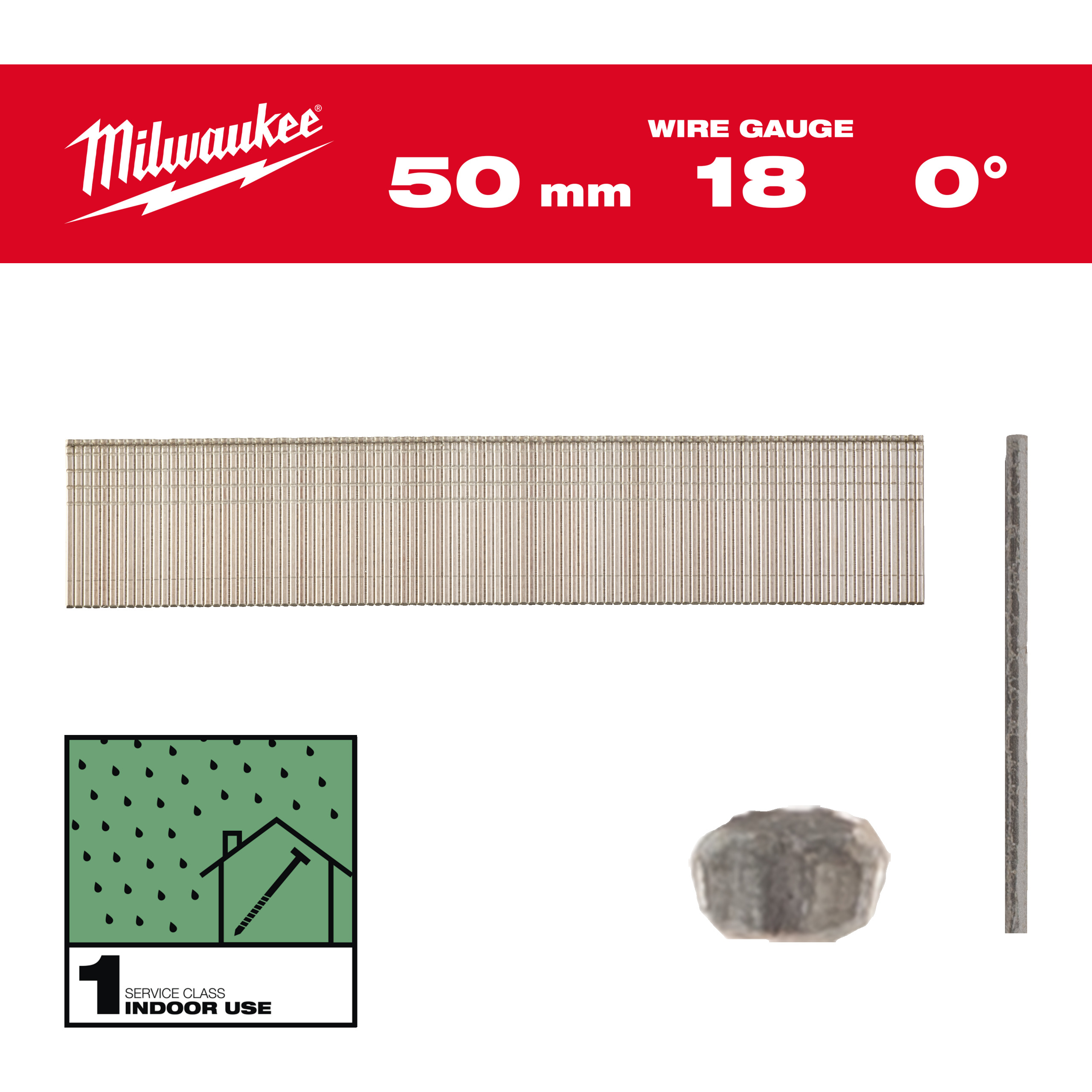 Brad nails, 18 gauge, thin finish head - 18G / 50 mm / RC / G / SC1 - 5.000 pc