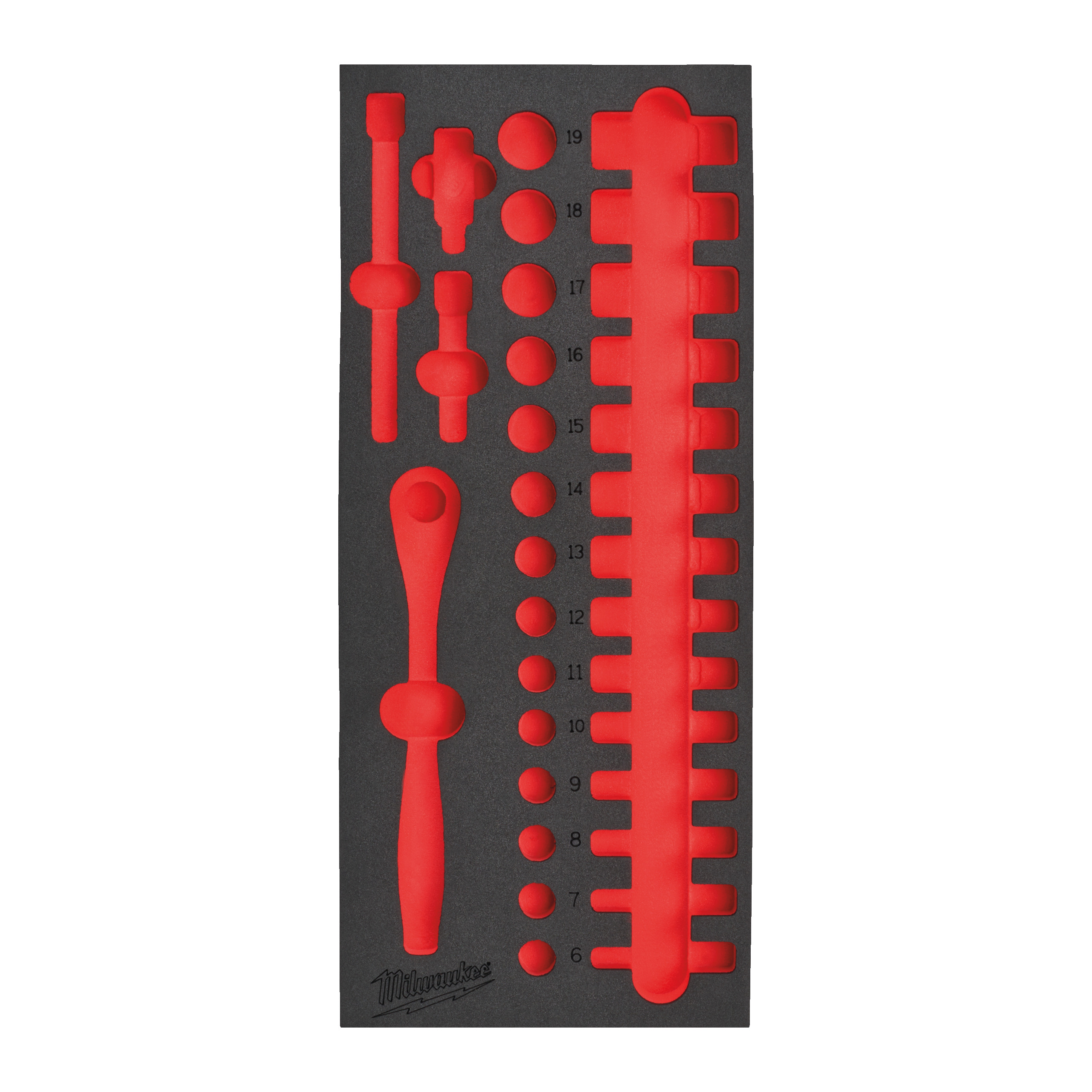 Empty 32 pc 3/8" Ratchet and Socket Set Foam Insert