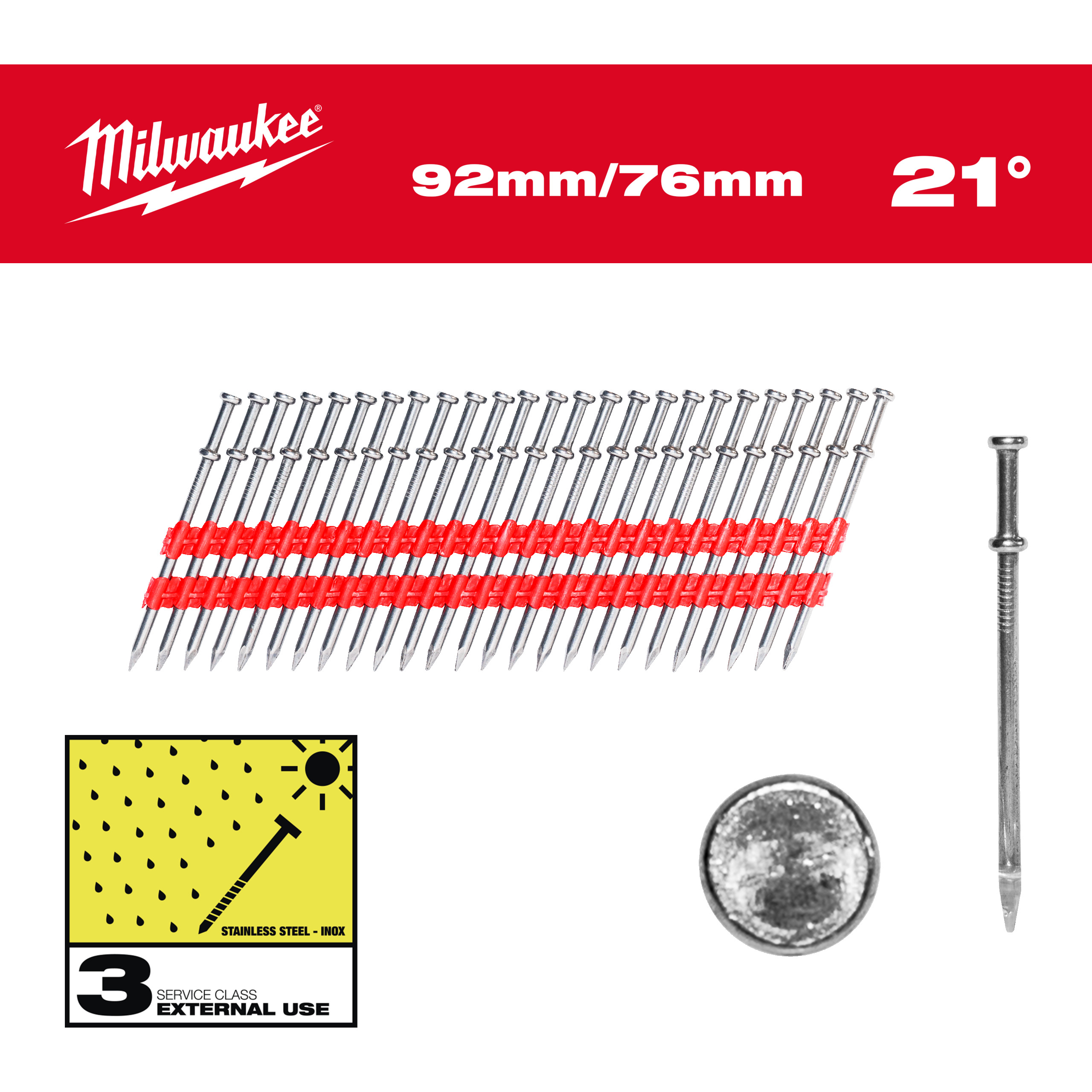 21° Duplex Nails - Duplex Nails 21° Round Head 92 mm / 76 mm - 2000 pc