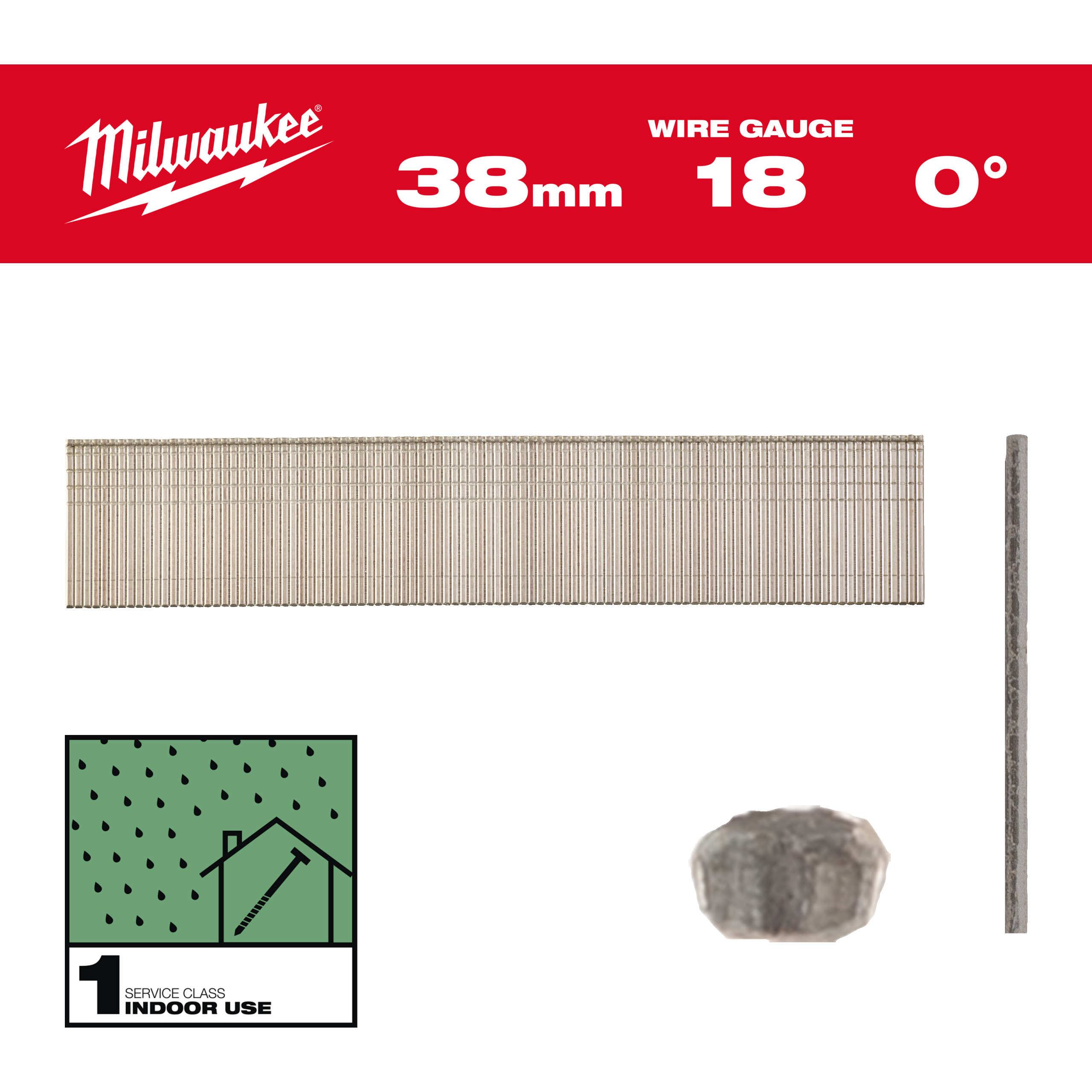 Brad nails, 18 gauge, thin finish head - 18G / 38 mm / RC / G / SC1 - 5.000 pc