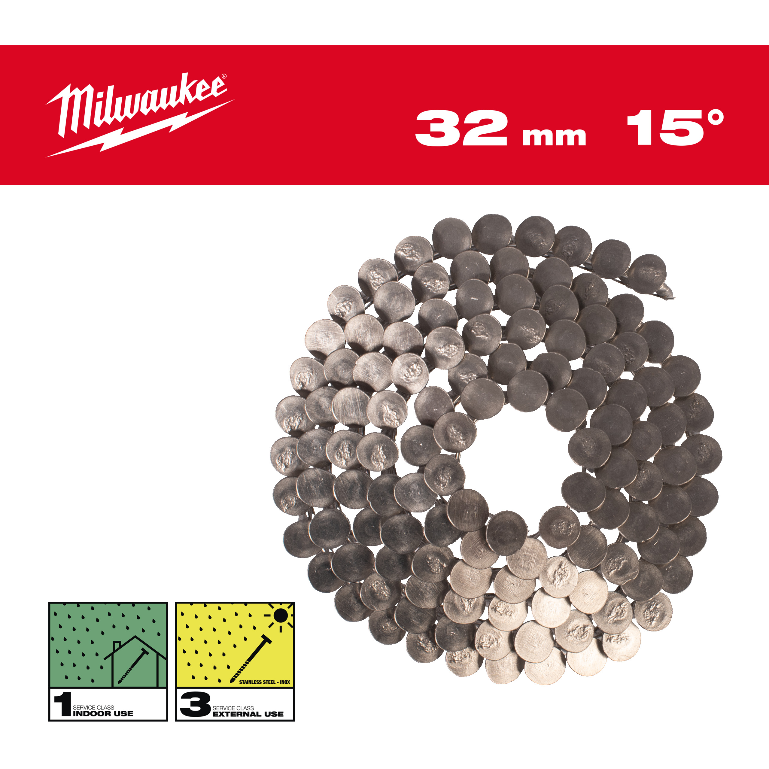 Produkt - Hřebíky 15° prstencové 3,05x32 mm /RS/Inox-2160