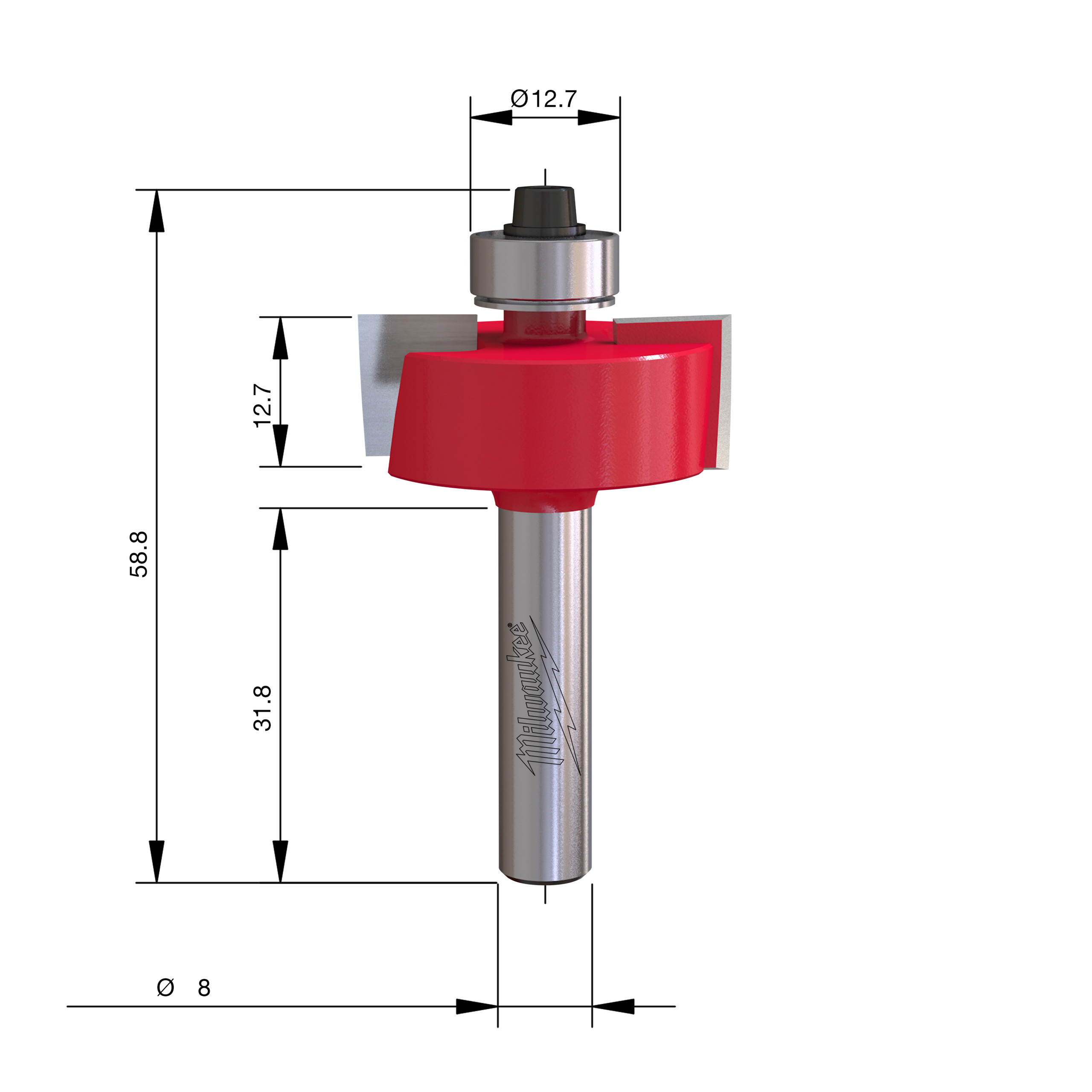 Milwaukee S8 Falcovací fréza na polodrážku 31,7 × 9,5 mm – ⌀31,7 mm