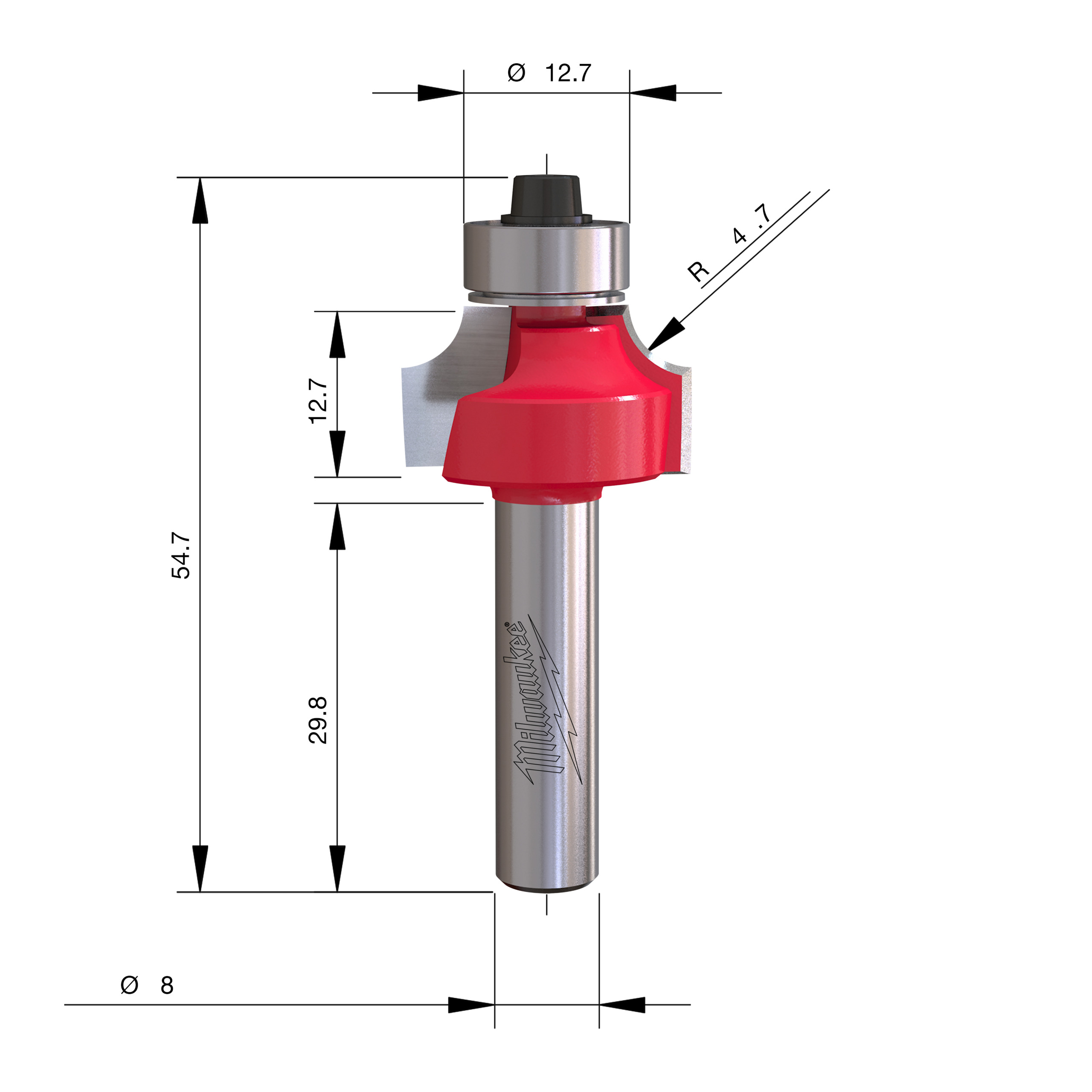 Milwaukee S8 Zaoblovací fréza 22,2 × 54 mm – ⌀22,2 mm