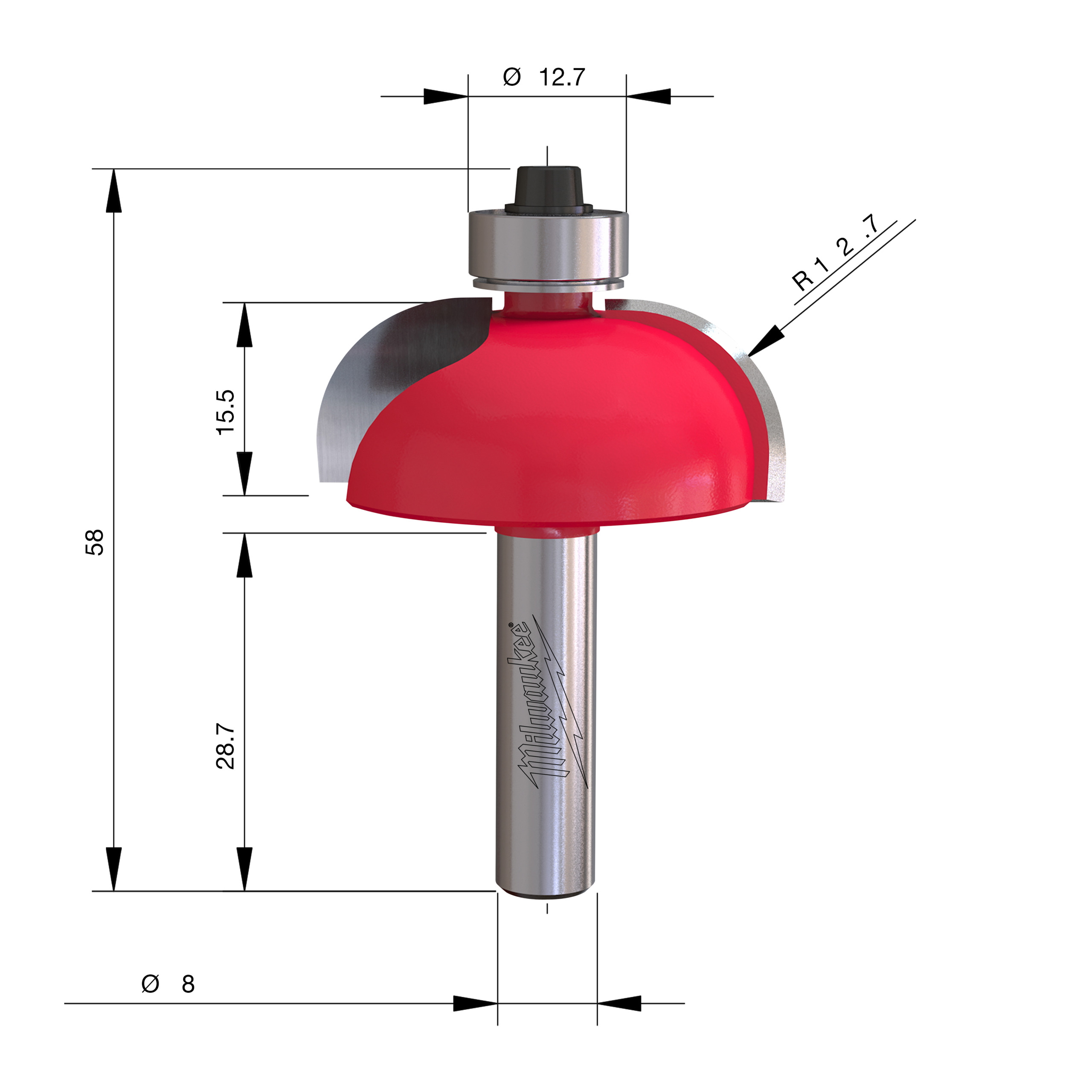 Milwaukee S8 Žlábkovací fréza 38,1/57,7 mm – ⌀38,1 mm (1 ks)