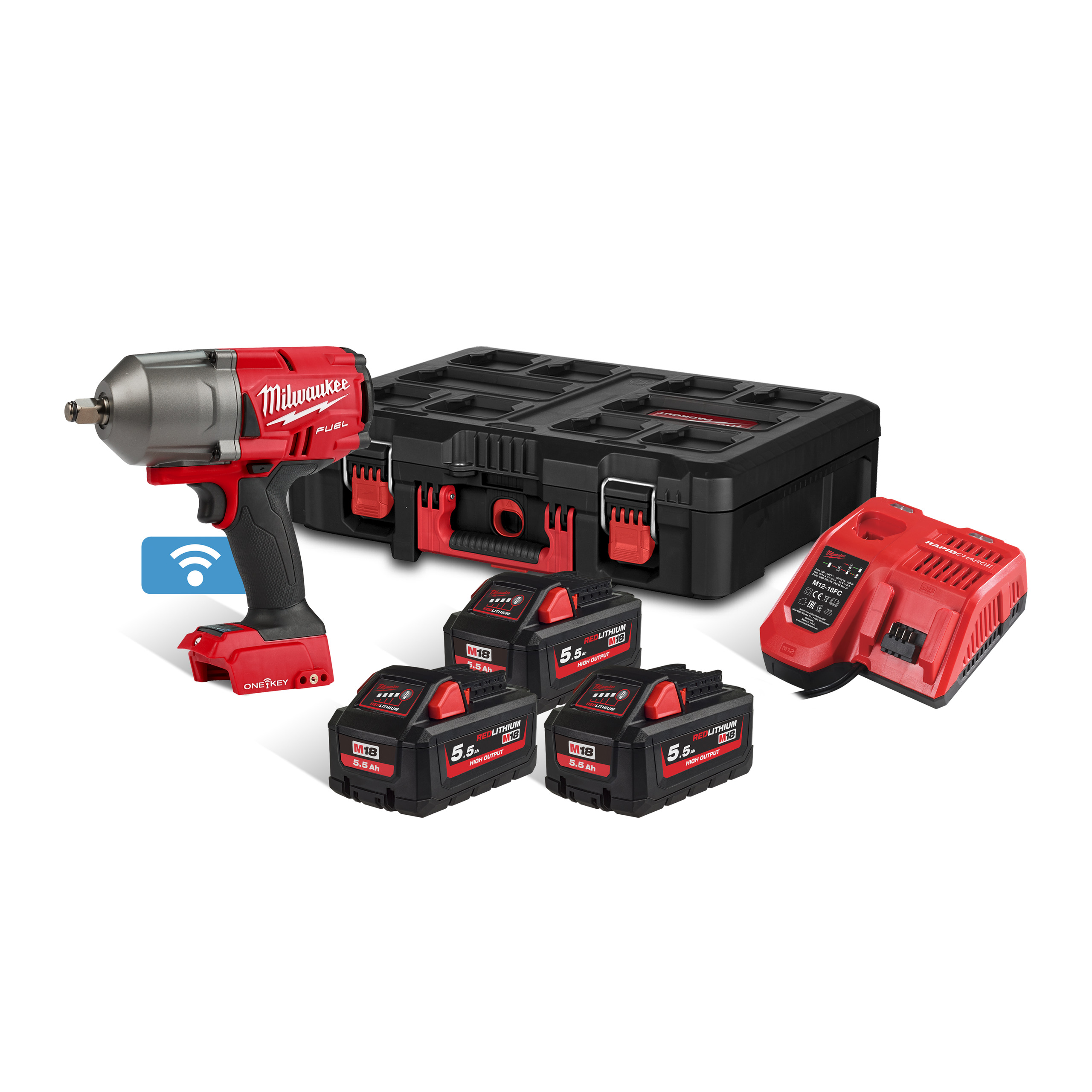 M18 FUEL™ ONE-KEY™ ½″ high torque impact wrench with friction ring - M18 ONEFHIWF12-553P